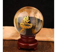 KCDFDVJFBM Feng Shui Ornaments Buddha Crystal Ball Statue Crafts Sutra of The Great Compassion Mantra Decoration, for Your Living Room Office Buddhist Supplies (10cm)