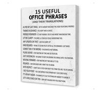KCDFDVJFBM Funny Workplace Wall-Art 15 Sarcastic Office Phrases Humorous Canvas Print for Coworker Gift Decor(Unframed,08x12inch(20x30cm))