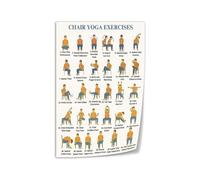KCDFDVJFBM Gentle Chair Yoga Guide for Elderly - Senior Fitness Poster with Seated Poses, Infographic Wall-Art for Bedroom or Office Decor(Unframed,16x24inch(40x60cm))