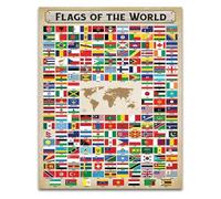 KCDFDVJFBM Geography Education Poster Global Flags History World Cultures Wall Chart for Classroom Display(Unframed,12x18inch(30x45cm))
