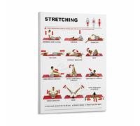 KCDFDVJFBM Gym Stretching Poster Workout Exercises Chart for Flexibility Mobility Canvas Wall-Art Home Fitness Decor(Framed,16x24inch(40x60cm))