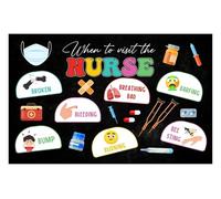 KCDFDVJFBM Health Office Decor Poster - When to Visit the Nurse School Clinic Wall-Art, Pediatric Nurse Gift, Educational Bulletin Board for Classroom(Framed,08x12inch(20x30cm))