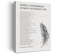 KCDFDVJFBM Heartfelt Bereavement Canvas Art When Tomorrow Starts Without Me Poem Print for Condolence Gift(Framed,08x12inch(20x30cm))