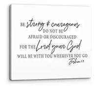 KCDFDVJFBM Home Bathroom Office Decor Joshua 1:9 Be Strong and Courageous Wall-Art Scripture Print Canvas Painting Artwork(Framed,12x18inch(30x45cm))