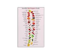 KCDFDVJFBM Home Chef Gift, Scoville Heat Units Poster, Chili Pepper Guide for Cooking, Grilling, Gardening - Kitchen Wall-Art(Framed,12x18inch(30x45cm))