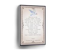 KCDFDVJFBM Home Office School Wall Decor St Augustine Canvas Print Holy Prayer Catholic Home Wall-Art Poster(Unframed,08x12inch(20x30cm))