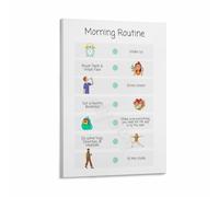 KCDFDVJFBM Home Organization Poster Morning Routine Daily Checklist Planner Productivity Schedule Wall-Art for Entryway Home Office Decor(Unframed,12x18inch(30x45cm))