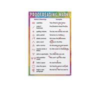 KCDFDVJFBM Homeschool Writing Poster, Proofreading Marks Guide, Educational Editing Chart for Students, Young Authors(Framed,08x12inch(20x30cm))