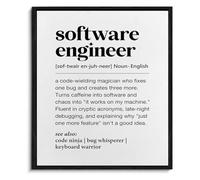 KCDFDVJFBM Humor Poster Software Engineer Definition Wall-Art for Office Cubicle and Programmer Gifts(Unframed,12x18inch(30x45cm))