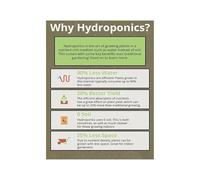 KCDFDVJFBM Indoor Hydroponics Poster Gardening Benefits Chart Educational Canvas Print for Kitchen Living Room Urban Garden Wall Decor(Unframed,16X24inch(40X60cm))