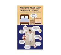 KCDFDVJFBM Infant Sleep Reference Card Proper Setup No Pillows Bumpers or Loose Bedding Reminder(Framed,08x12inch(20x30cm))