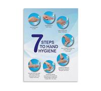 KCDFDVJFBM Infection Control Poster Hand Washing Steps Hand Hygiene Guide Sign for Healthcare Clinic Hospital Office(Framed,08x12inch(20x30cm))
