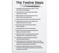 KCDFDVJFBM Inner Peace Poster 12 Step Inspiration Serenity Wall-Art Canvas Print for Bedroom Yoga Room(Framed,16x24inch(40x60cm))