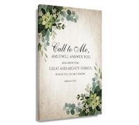 KCDFDVJFBM Inspirational Bible Quote Wall-Art Jeremiah 33 3 Call Upon Me Scripture Print for Modern Home Bedroom or Church Foyer(Unframed,08x12inch(20x30cm))