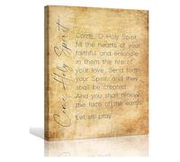 KCDFDVJFBM Inspirational Come Holy Prayer Quotes Wall-Art Print Christian Retro Poster for Home Decor Bedroom(Framed,08x12inch(20x30cm))