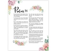KCDFDVJFBM Inspirational God Quotes Wall-Art - Psalms 91 Bible Verse Decor with Message for Christian Home, Office, Prayer Room(Unframed,16x24inch(40x60cm))