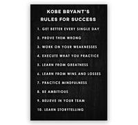 KCDFDVJFBM Inspirational Quote Posters for Success - 10 Motivational Rules Wall-Art Set - Modern Decor for Teens, Young Adults, Teachers, Home and Office(Framed,12x18inch(30x45cm))