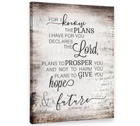 KCDFDVJFBM Inspirational Scripture Poster, Jeremiah 29:11 For I Know The Plans, Hope & Promise Canvas Wall-Art for Prayer Room Decor(Unframed,12x18inch(30x45cm))