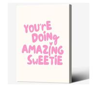 KCDFDVJFBM Inspirational Wall-Art You Are Doing Amazing Sweetie Poster Funky Quote for Bedroom Dorm Home Trendy Decor(Framed,08x12inch(20x30cm))