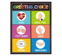 KCDFDVJFBM Interactive Classroom Rules Poster Greeting Choice Chart Back to School Decor for Elementary Middle High School(Framed,16x24inch(40x60cm))