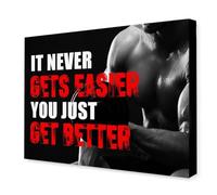 KCDFDVJFBM It Never Gets Easier You Just Get Better - Gym Motivation Wall-Art Poster, Inspirational Fitness Quote for Home Gym, Office & Locker Room(Unframed,08x12inch(20x30cm))