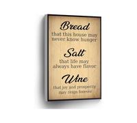 KCDFDVJFBM Its a Wonderful Life Quote Canvas Print Bread Salt Wine Rustic Plaque Wall-Art Housewarming Gift for Home Office School Decor(Unframed,12x18inch(30x45cm))