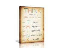 KCDFDVJFBM Kitchen Wall-Art Think Before You Speak Poster Wall-Art Mental Health Poster Office Decor Home Living Room Artwork(Unframed,12x18inch(30x45cm))