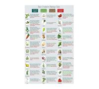 KCDFDVJFBM Laminated Companion Planting Chart Guide for Vegetable Garden Pest Control with Flowers Herbs(Framed,08x12inch(20x30cm))
