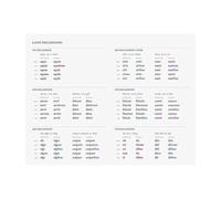 KCDFDVJFBM Latin Grammar Poster Declensions Chart Educational Canvas Art Print for Latin Students Teachers Classical Language Learning(Framed,16X24inch(40X60cm))