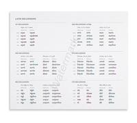 KCDFDVJFBM Latin Language Learning Poster Declensions Grammar Chart Canvas Print Wall-Art for Latin Tutor Room (Framed,12x18inch(30x45cm))