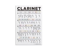 KCDFDVJFBM Learn Clarinet Fingering Chart - Visual Poster of All Keys & Notes, Educational Wall-Art for Beginner Students, Band, Music Lessons, Gift(Framed,12x18inch(30x45cm))