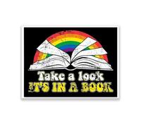 KCDFDVJFBM Library Poster Take a Look It's In a Book Reading Corner Classroom Decor Teacher Librarian Gift Homeschool Supplies Literacy Wall-Art Book Nook Decor(Unframed,08x12inch(20x30cm))