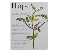 KCDFDVJFBM Literary Quote Wall-Art Hope Is The Thing with Feathers Poem Art Poster Canvas Painting for Living Room Bedroom Decor(Unframed,12x18inch(30x45cm))
