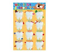 KCDFDVJFBM Lost Tooth Chart for Classroom - Adorable Tooth Fairy Themed Poster, Track & Celebrate Student Milestones, Teacher Resource for Preschool, Elementary School (Framed,16x24inch(40x60cm))