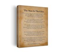 KCDFDVJFBM Man in the Glass Poem Inspirational Quote Canvas Wall-Art Motivational Self Reflection Poster for Home Office Decor(Framed,12X18inch(30X45cm))