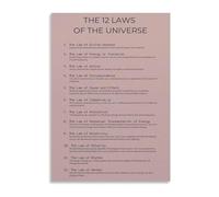 KCDFDVJFBM Manifestation Reference Chart Law of Attraction Companion Laws Canvas Print for Space Yoga Studio(Unframed,16x24inch(40x60cm))