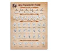 KCDFDVJFBM Martial Arts Techniques Poster Karate Taekwondo Judo Canvas Art Print Inspirational Wall Decor for Bedroom Home Gym Office(Framed,16x24inch(40x60cm))