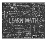 KCDFDVJFBM Math Education Poster for Middle School Curriculum Canvas Wall-Art Classroom or Study Room Decor(Framed,16x24inch(40x60cm))