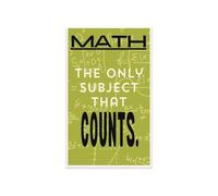 KCDFDVJFBM Math The Only Subject That Counts Classroom Poster Funny Punny Math Decor for Middle School High School Math Teacher Gift Back to School Must Have(Unframed,12x18inch(30x45cm))