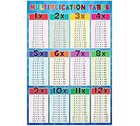 KCDFDVJFBM Mathematics Poster Multiplication Chart Times Table Math Facts Wall-Art for Classroom Learning Homeschool Decor(Unframed,16x24inch(40x60cm))