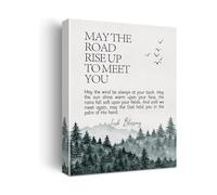 KCDFDVJFBM May the Road Rise Up to Meet You Canvas Wall-Art Irish Blessing Print Inspirational Gift for Home Office Dorm(Framed,16X24inch(40X60cm))