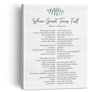 KCDFDVJFBM Memorial Poem Canvas Art: When Great Trees Fall Wall Decor for Living Room and Bedroom(Unframed,08x12inch(20x30cm))