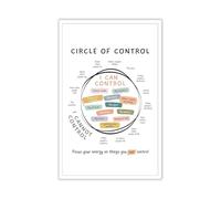 KCDFDVJFBM Mental Health Awareness Poster Circle of Control Canvas Wall-Art for School Counselor Office Decor(Framed,08X12inch(20X30cm))