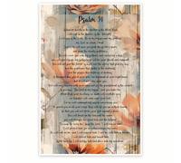 KCDFDVJFBM Military Deployment Gift Psalm 91 Bible Verse Canvas Art Trust in God Wall Decor for Soldiers Family Protection Promise(Unframed,08x12inch(20x30cm))