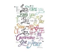 KCDFDVJFBM Minimalist Bible Verse - The Lord Bless You & Keep You Numbers 6:24-26, Typographic Scripture Art for Serene Home Office Decor(Framed,16x24inch(40x60cm))