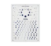 KCDFDVJFBM Moon Phase Calendar 2026 Poster Lunar Wall-Art with Eclipse Dates Celestial Chart for Astronomy Lovers Classroom Home Office Decor(Framed,08X12inch(20X30cm))