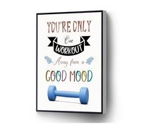 KCDFDVJFBM Motivational Fitness Wall-Art, Instant Mood Booster Quote on Canvas for Workout Room, Yoga Studio, Spin Class Decor(Framed,16x24inch(40x60cm))