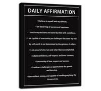 KCDFDVJFBM Motivational Office Wall-Art Canvas Print Inspirational Quote with Daily Affirmations for Workspace Gym or Home Living Room Decor(Unframed,08x12inch(20x30cm))