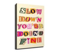KCDFDVJFBM Motivational Poster Youre Doing Fine Quote Encouragement Canvas Wall-Art for Office Decor(Framed,16x24inch(40x60cm))