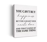 KCDFDVJFBM Nail Tech Inspiration Canvas Wall-Art Framed, Motivational Salon Decor with Quote Happiness is a Fresh Manicure Ready to Hang(Unframed,12x18inch(30x45cm))